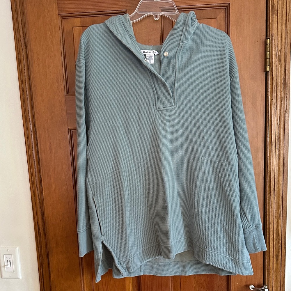 Athleta Waffle Hooded Pullover